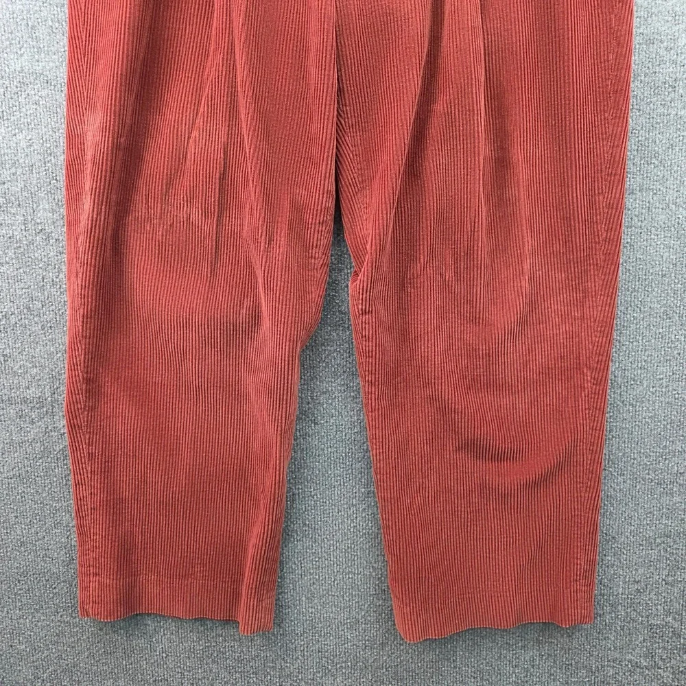 LL Bean Comfort‎ Waist Corduroy Pants Men 38 Red/Orange Pleated Casual